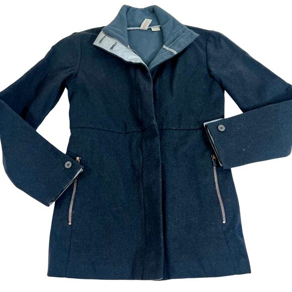 Stio Wool Blend Cashmere Blend Coat Jacket Women's Size Small Dark Gray - Picture 1 of 16